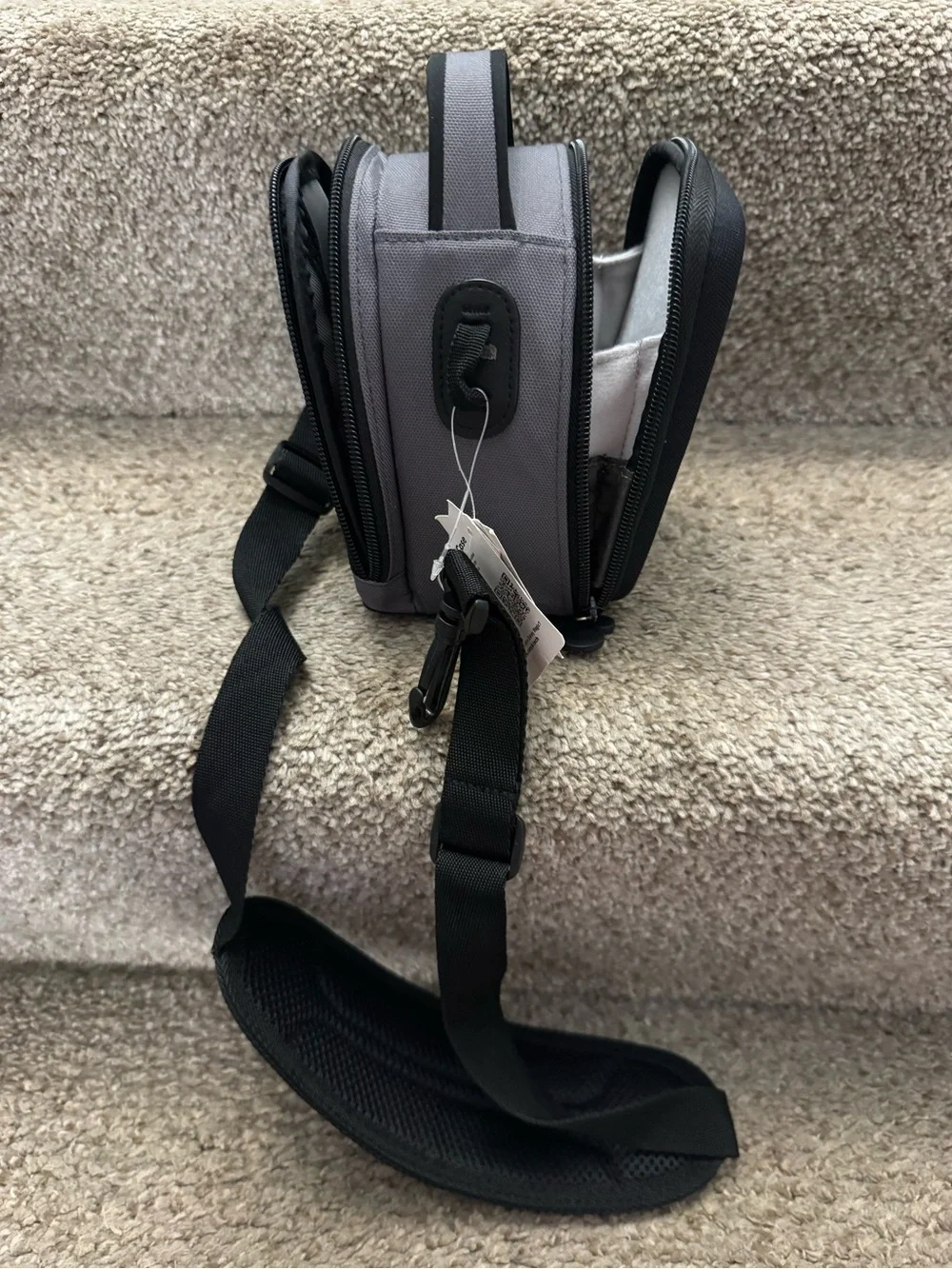 Mickey mouse black camera bag w/padded long strap & compartments NWT